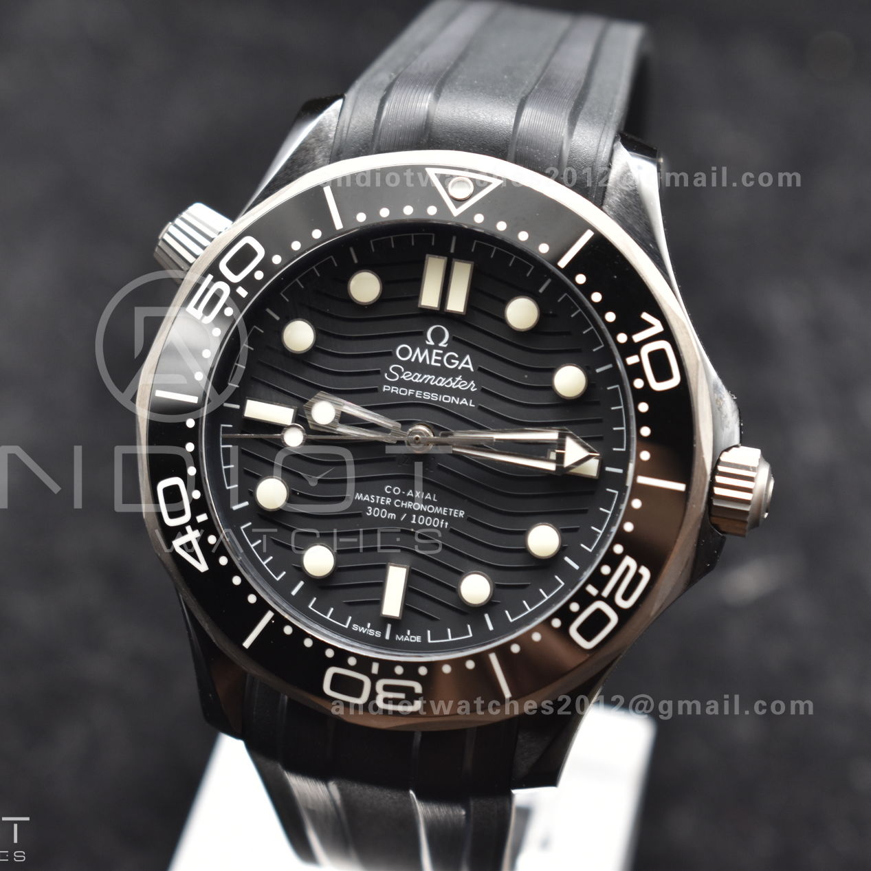 Seamaster Diver 300M PVD VSF Best Edition Black Dial on Black Rubber Strap A8806
